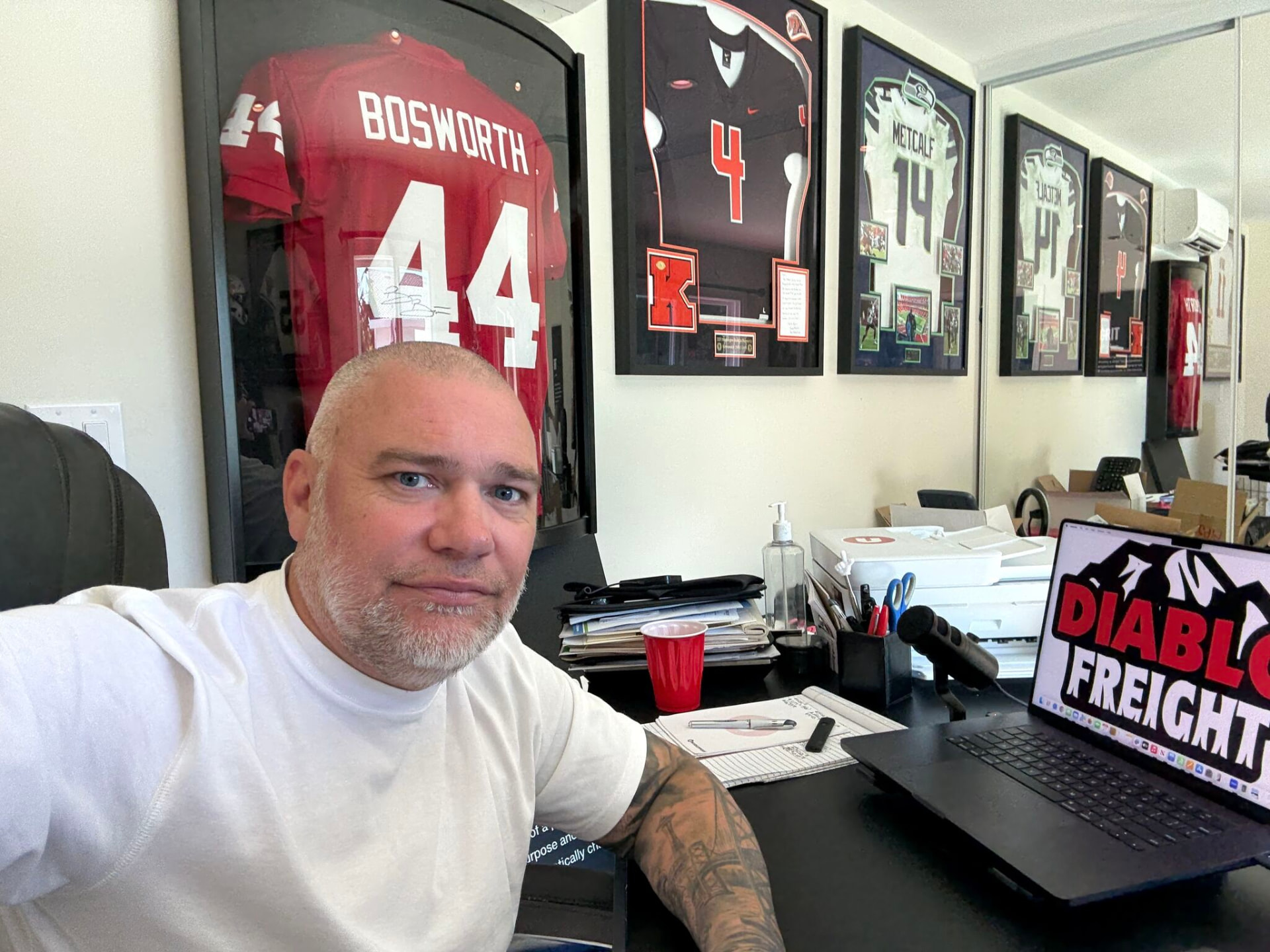 Tyson Lawrence at his Diablo Freight Ventures office desk